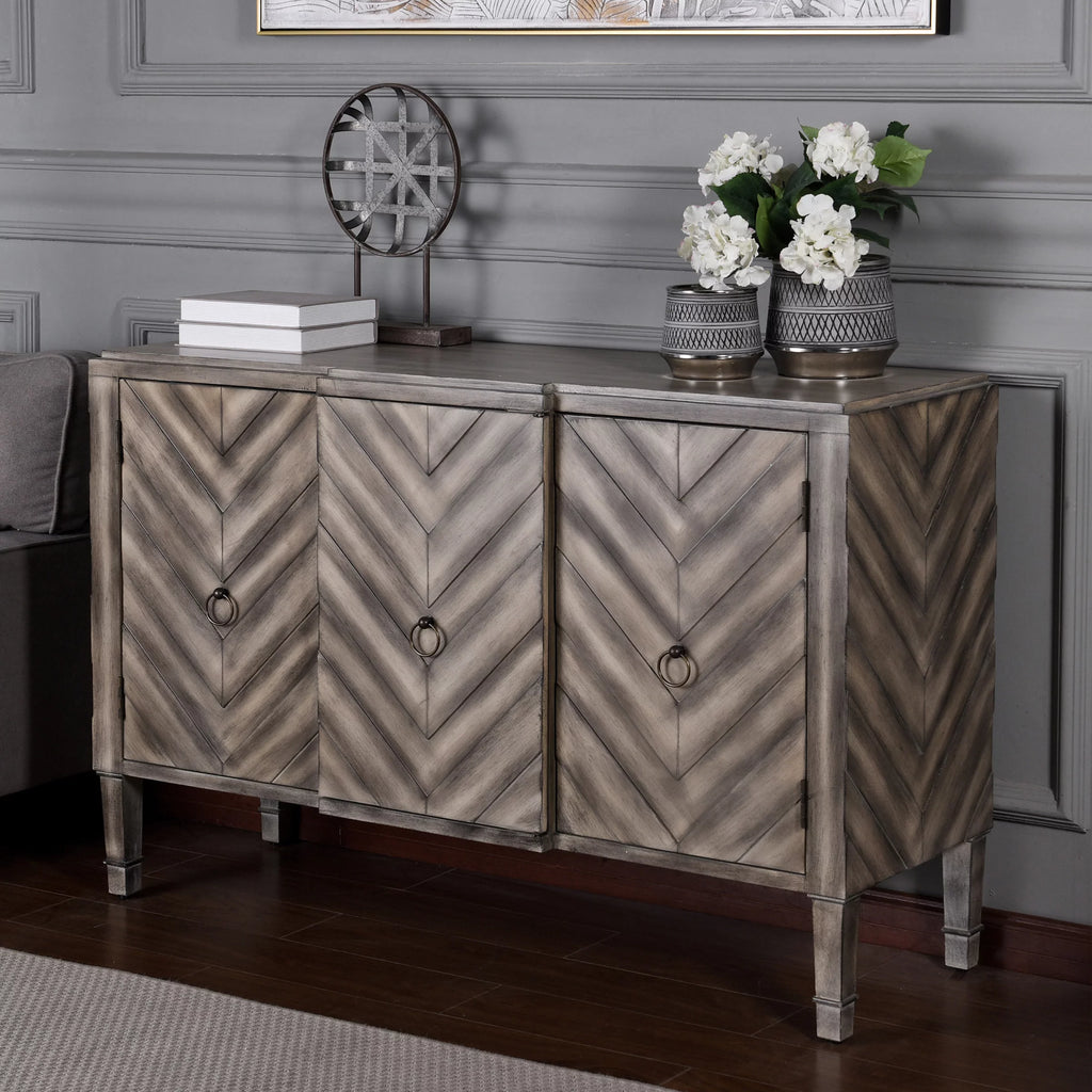Reclaimed Wood 3-Door Console U14667