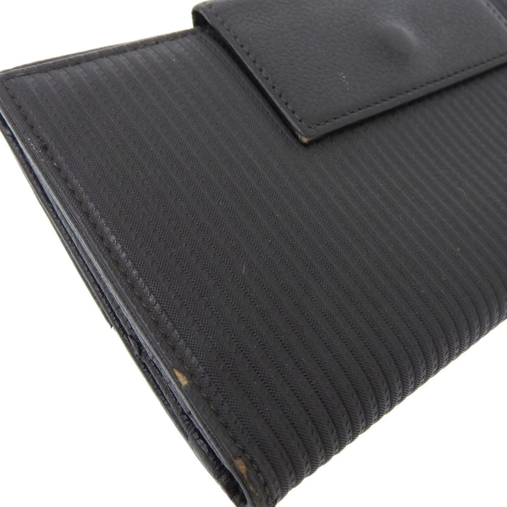 Pre-Owned Black Leather Long Wallet H90299