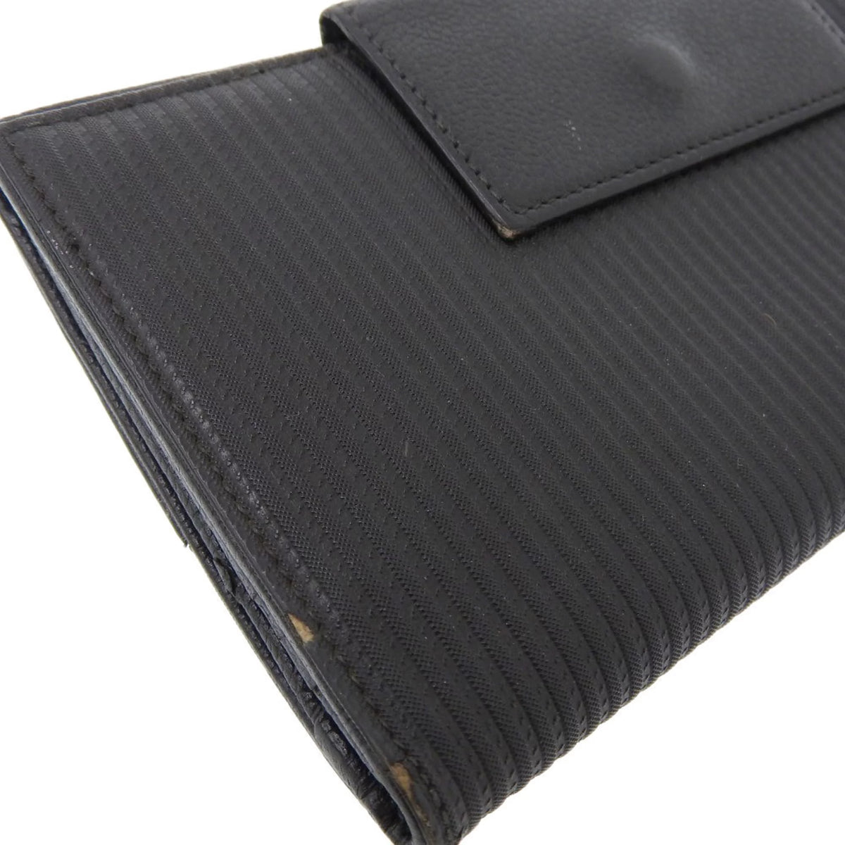 Pre-Owned Black Leather Long Wallet H90299