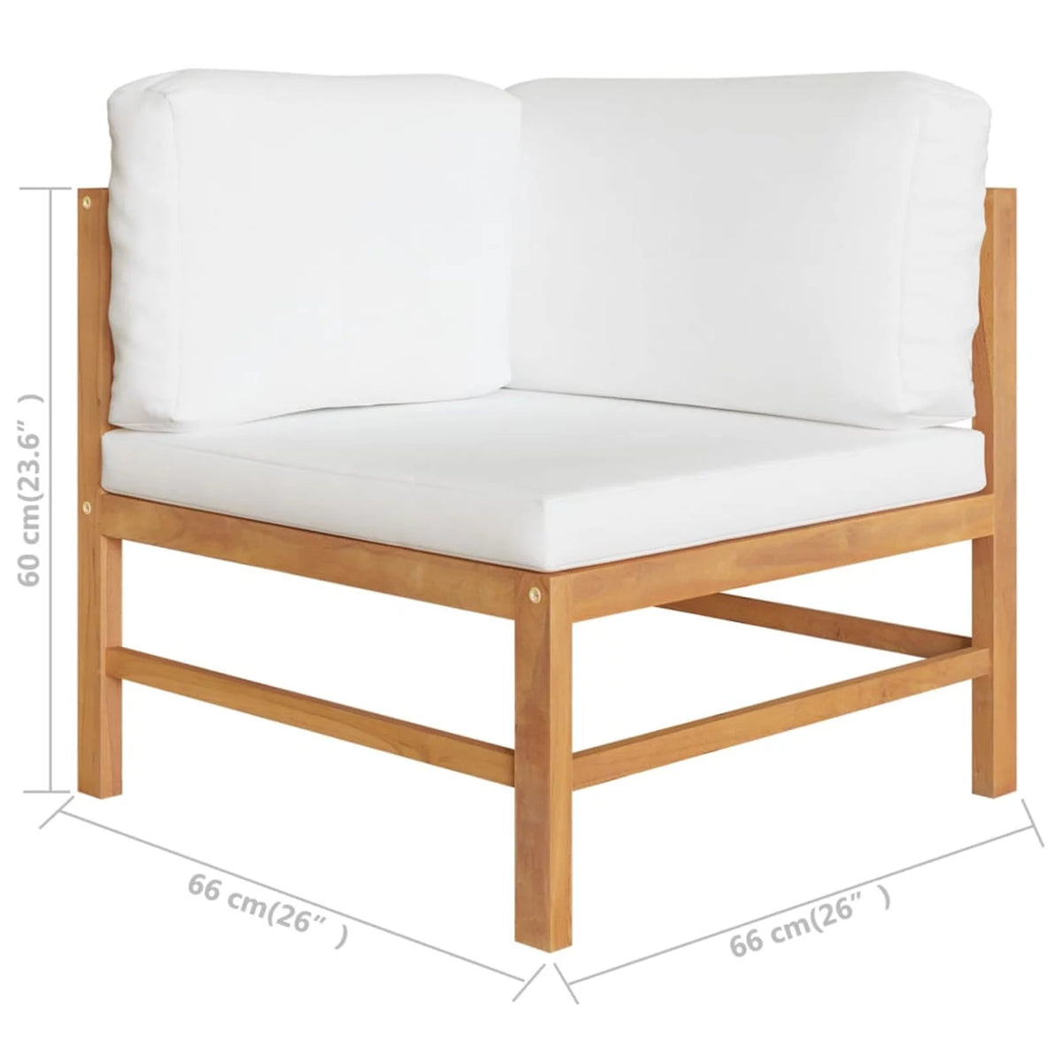 2 pcs Teak Wood Corner Sofas with Cushions M946261