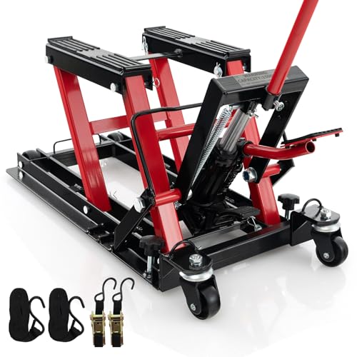 1500 LBS Hydraulic Motorcycle Lift with Footplates G8179