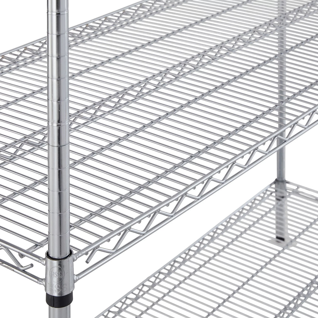 Steel 4-Tier Storage Shelf Unit 4000lb Capacity Chrome A410