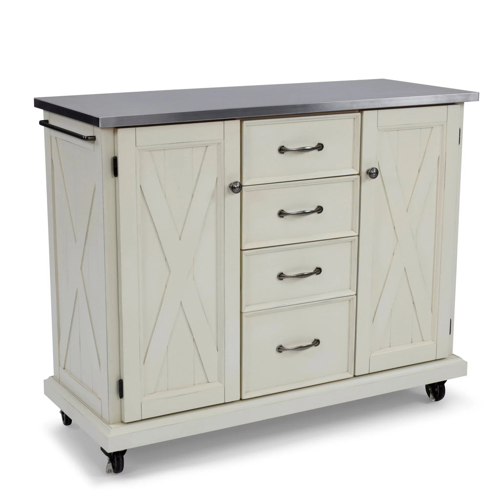 White Wood Kitchen Cart G97155