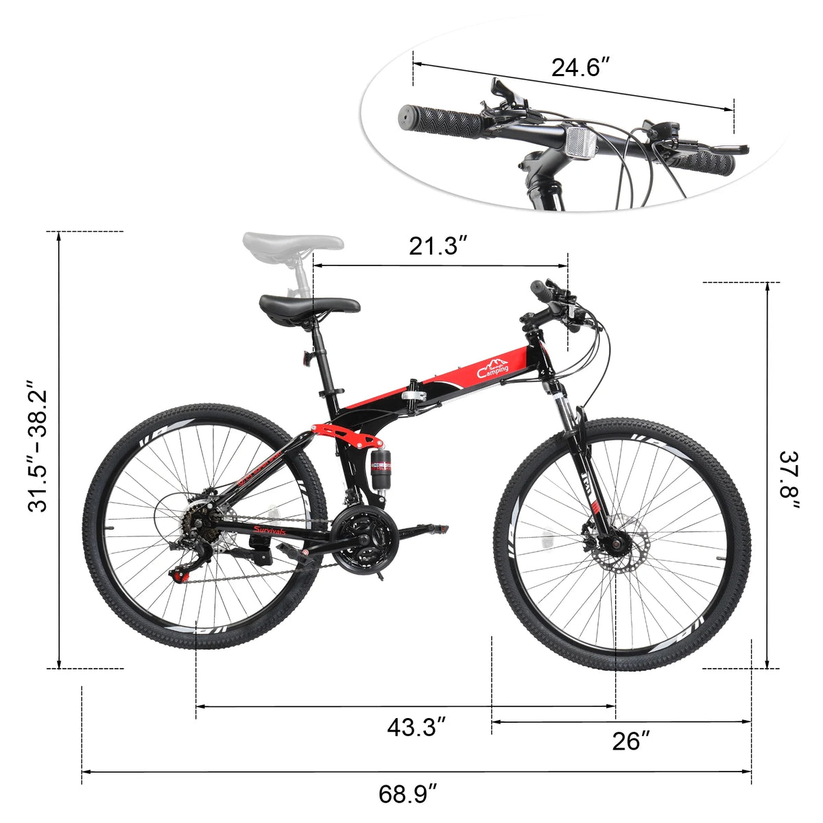 Folding 21 Speed 26 Wheel Steel Frame Mountain Bike N42467
