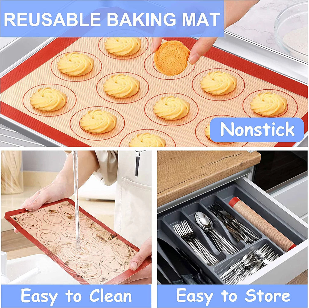 16 inch Stainless Steel Baking Sheet with Rack & Mat Set of 6 G94022