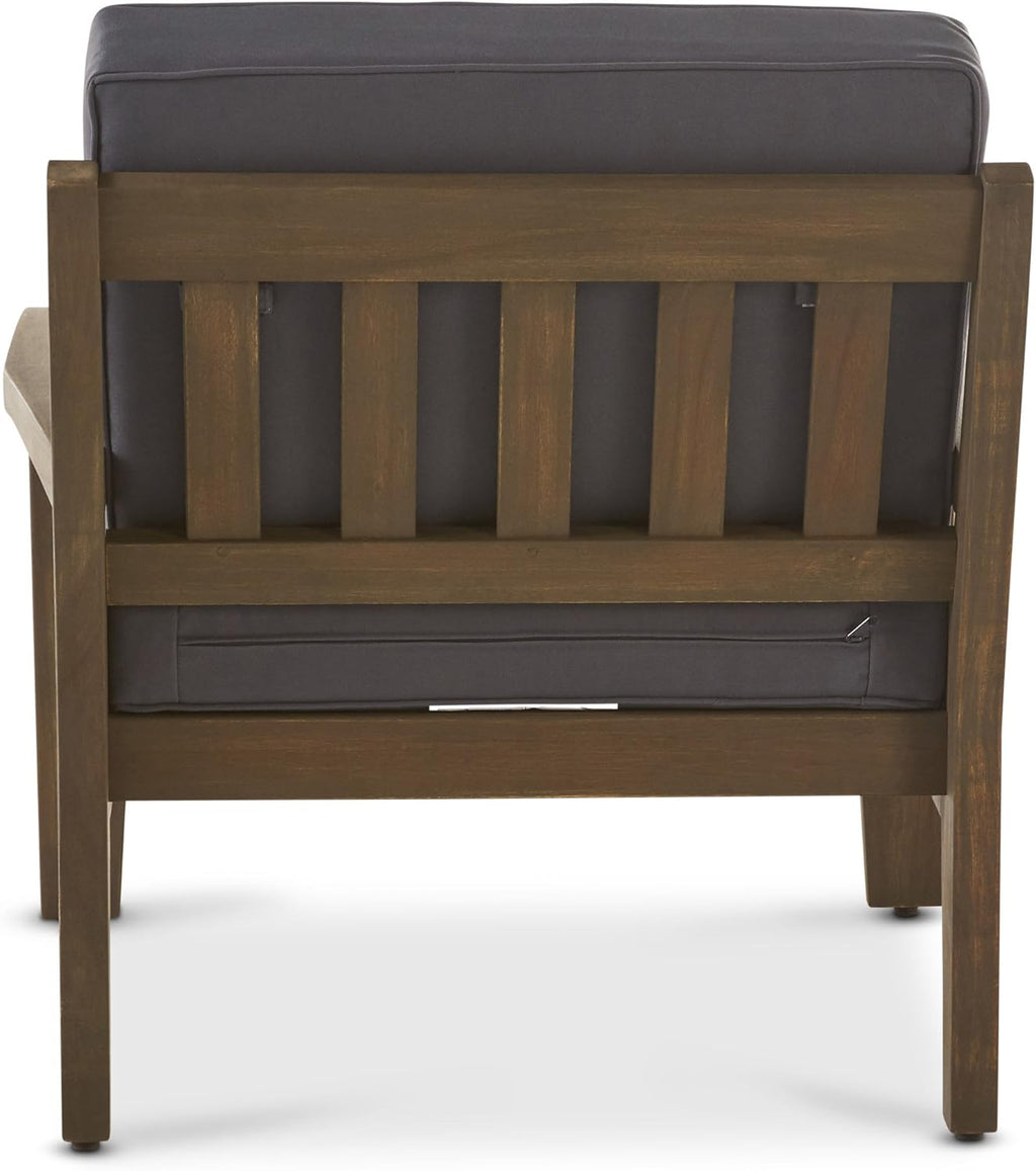 Acacia Wood Club Chairs, Gray, 2-Pcs Set H881
