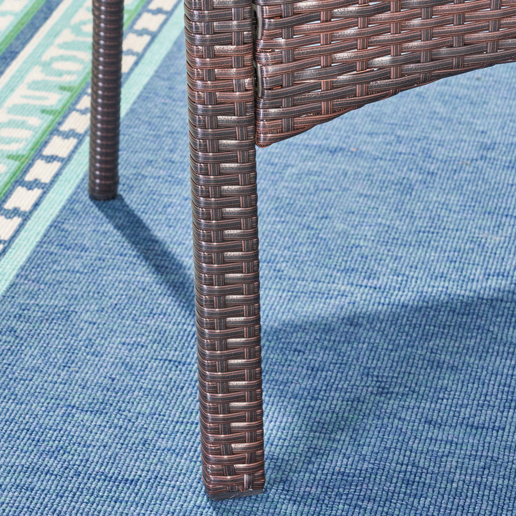 5 Piece Wicker and Acacia Wood Dining Set Z581103