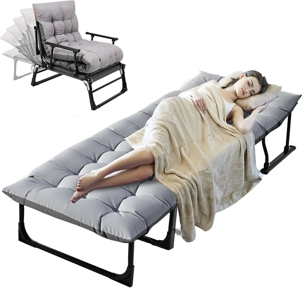 3 in 1 Folding Camping Cot Bed with Mattress & Pillow F48018