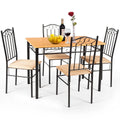 5 PC Wood Metal Dining Set with Table and 4 Chairs B28321