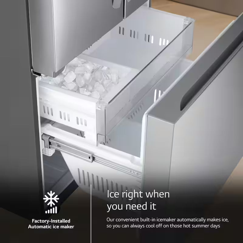 33 in. W 21 cu.ft. Counter Depth French Door Refrigerator with Ice Maker F472