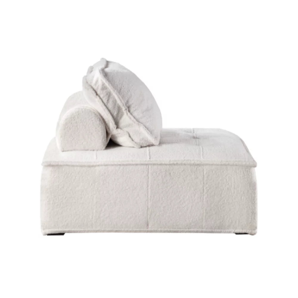White Lambskin Sherpa Oversized Armless Accent Chair W784622