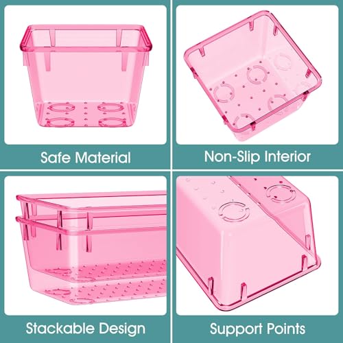 25 PCS Clear Plastic Drawer Organizer Set, 4 Sizes A640440