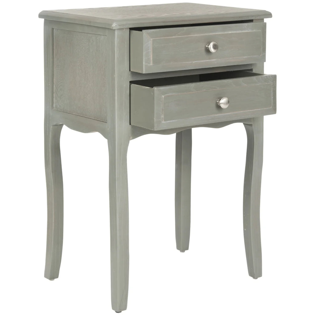End Table With Storage Drawers Ash Grey D5565