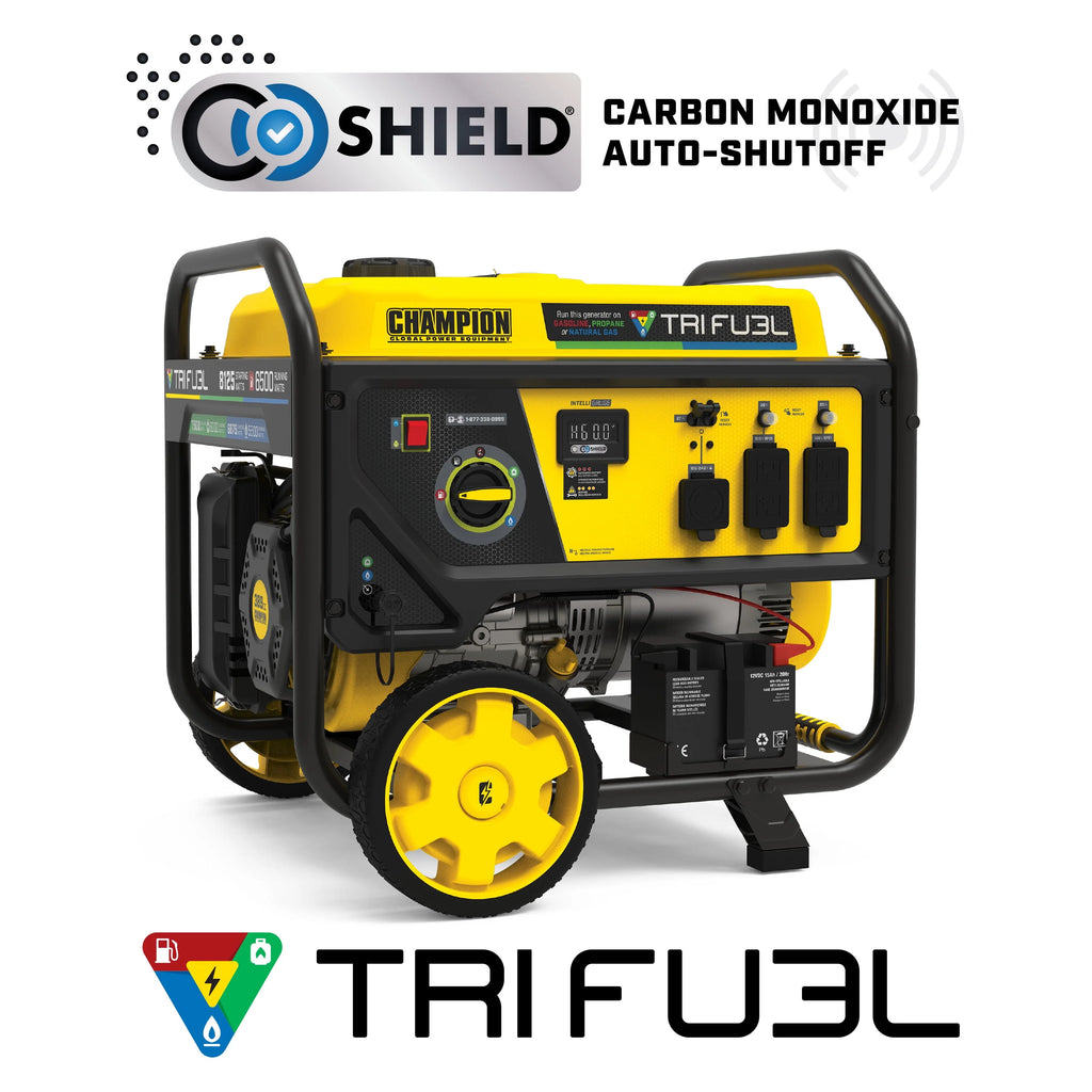6500-Watt Tri-Fuel Portable Generator with Electric Start E468011