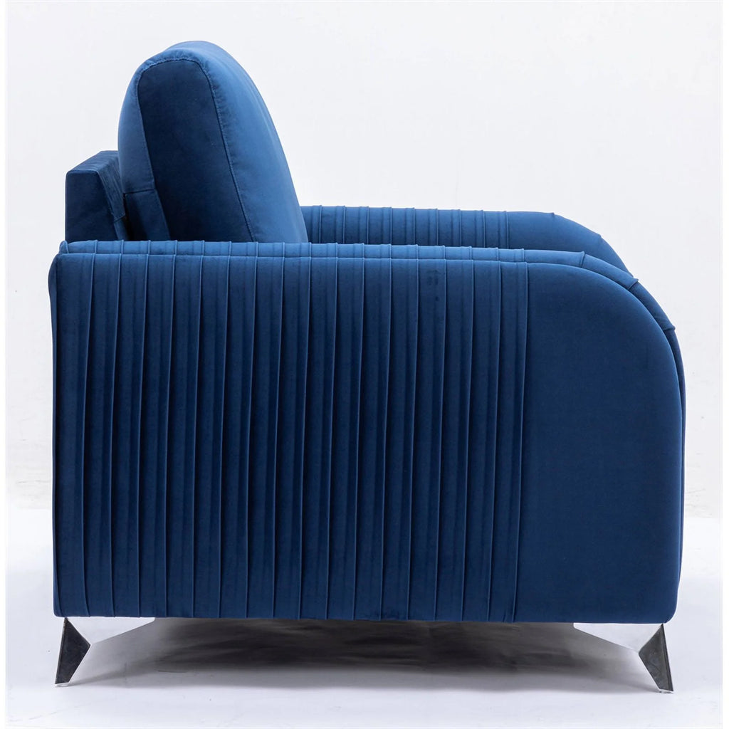 Blue Velvet Upholstered Wooden Frame Chair L2252