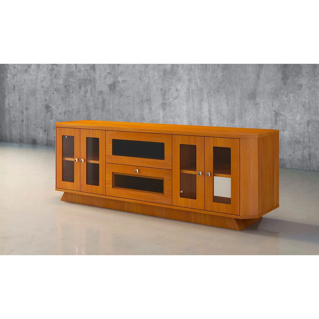 70" Transitional TV Stand with Brazilian Cherry Veneers in Light Cherry Finish U64968