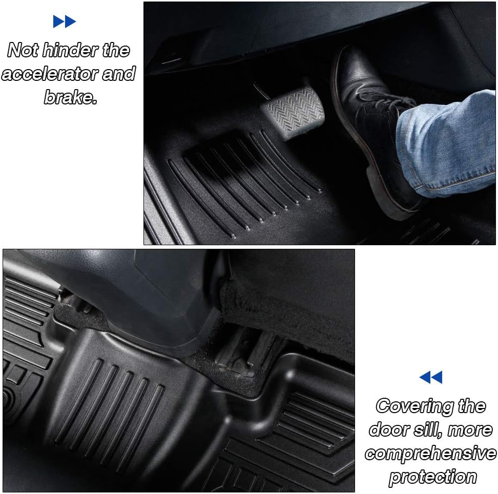3D TPE All Weather Floor Mats 2 Row Black Liner Set U8220