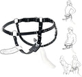 Black-White Adjustable Strap on Harness R2349