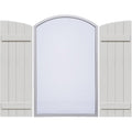 Rustic Faux Wood Shutters with Elliptical Arch Top F551332
