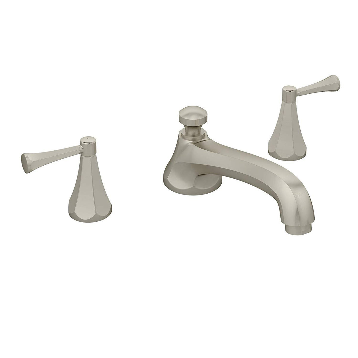 Double Handle Deck Mount Roman Tub Faucet Satin Nickel H437