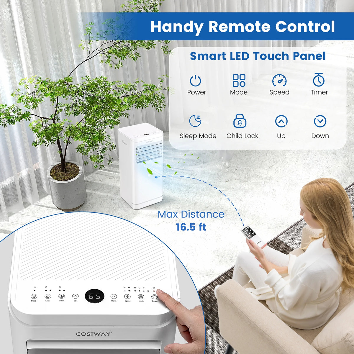 8000 BTU Portable Air Conditioner with Dehumidifier M90280