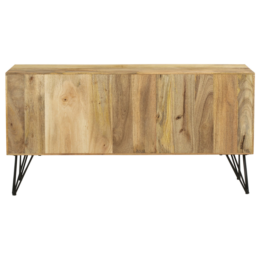Oak Brown and Black TV Entertainment Unit with 2 Doors K1257