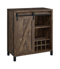 Rustic Oak Bar Cabinet with Sliding Door G366427