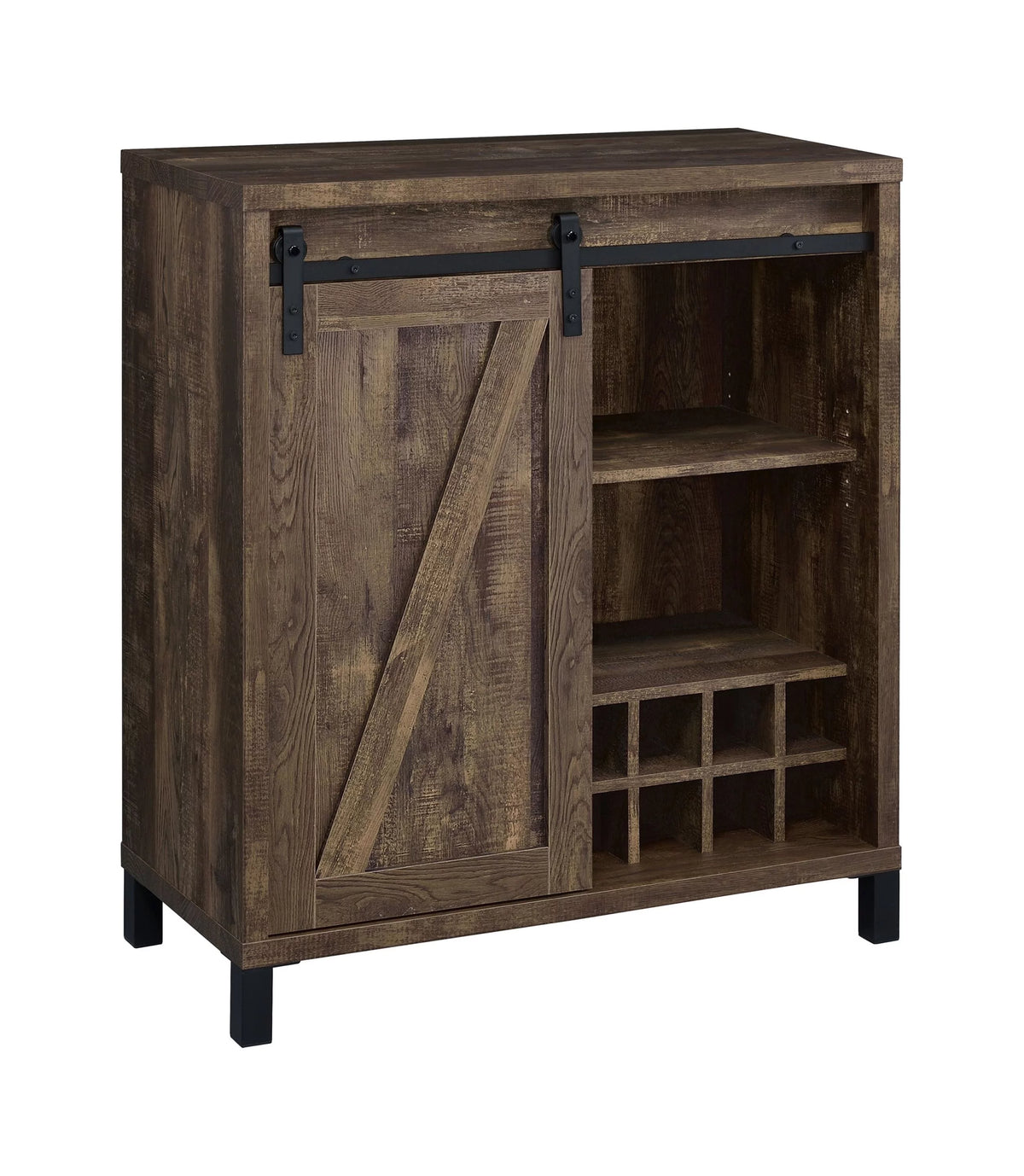 Rustic Oak Bar Cabinet with Sliding Door G366427