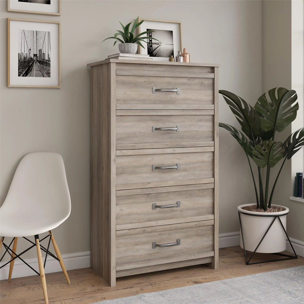 5 Drawer Ivory Oak Dresser O4947
