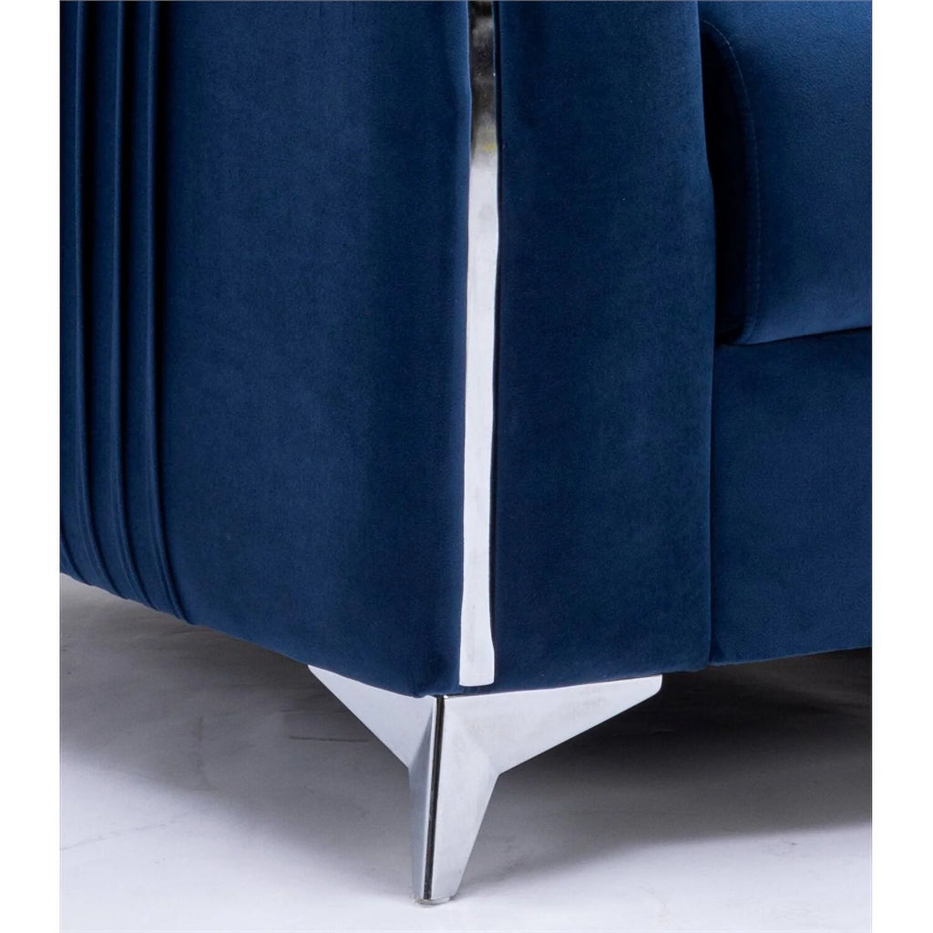 Blue Velvet Upholstered Wooden Frame Chair L2252