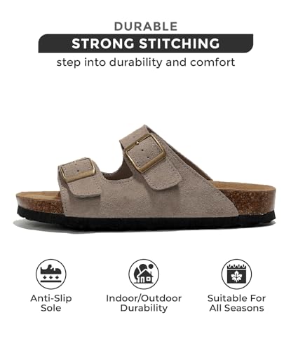 Genuine Leather Flat Sandals Women Memory Foam V391