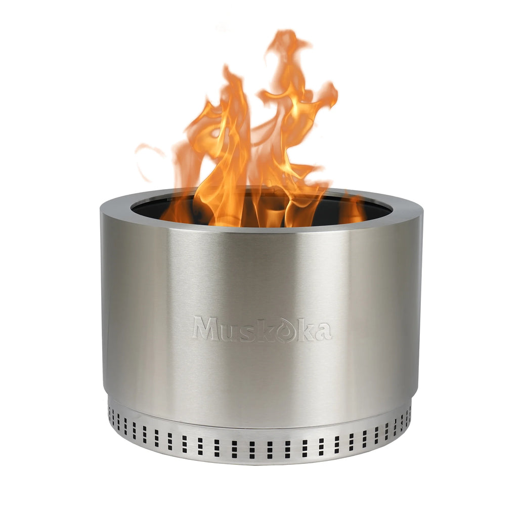 25 Stainless Steel Smokeless Wood Burning Fire Pit with Cover X504347