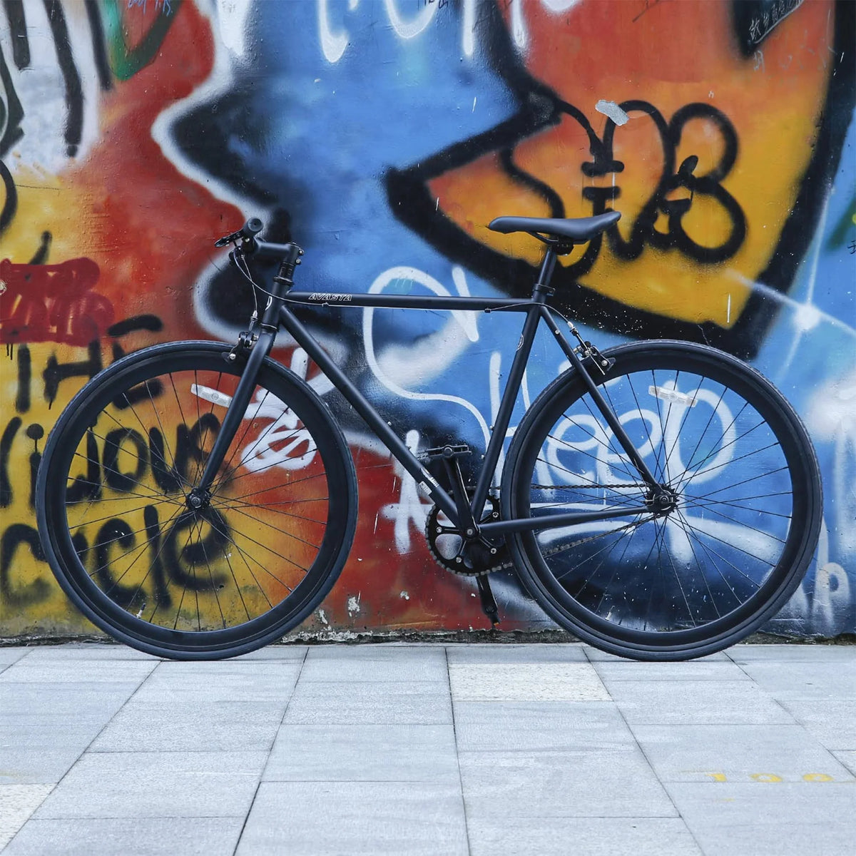 700C 58 In Single Speed Fixed Gear Bike, Black M614772