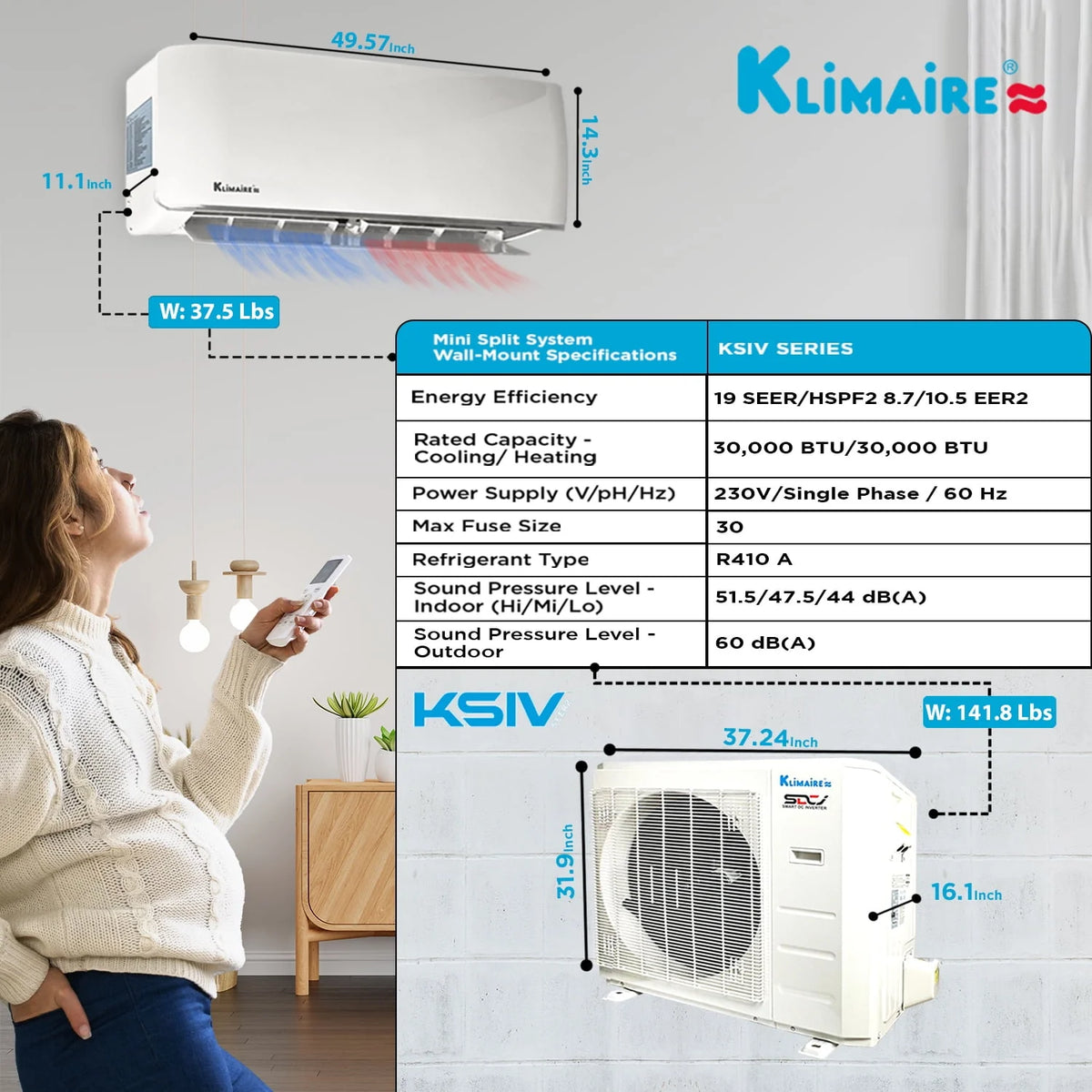 18,000 Btu 19 SEER2 Ductless Mini-Split Heat Pump Air Conditioner O418