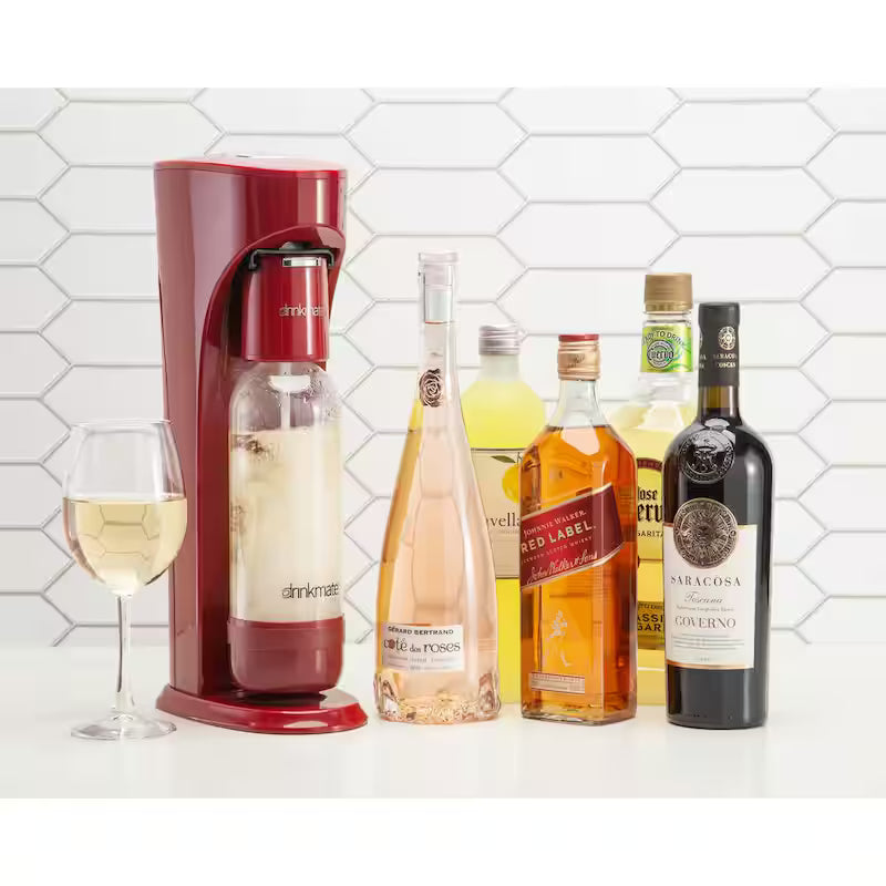 Sparkling Water Soda Maker Machine with 3 60L CO2 Cartridge, 1L and 0.5L Bottles S58411