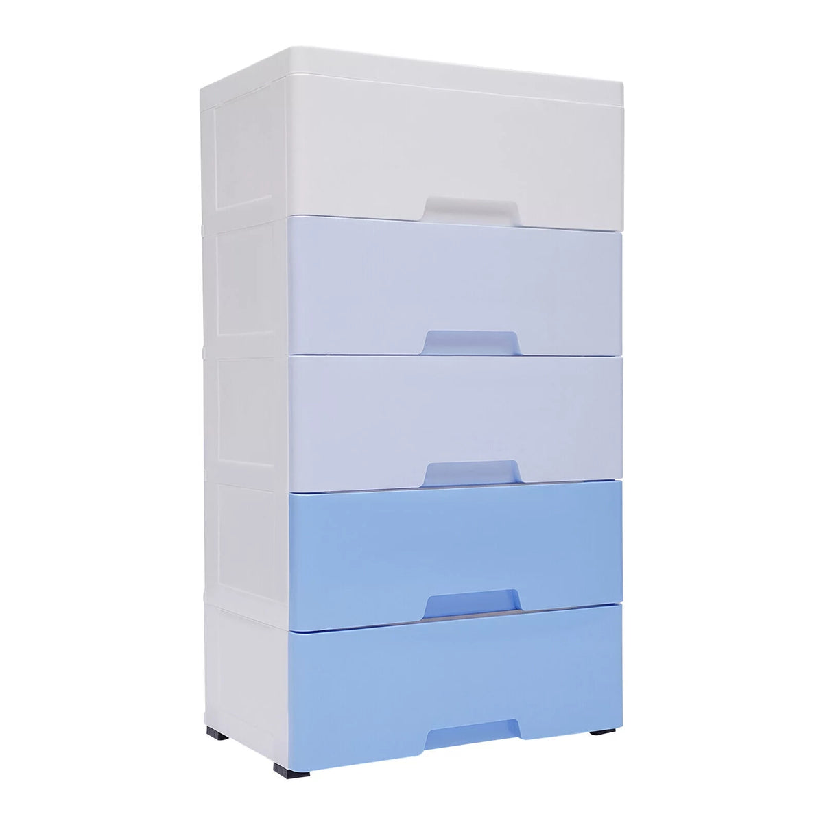 5 Plastic Drawers Dresser with Wheels Gradient Blue X51748