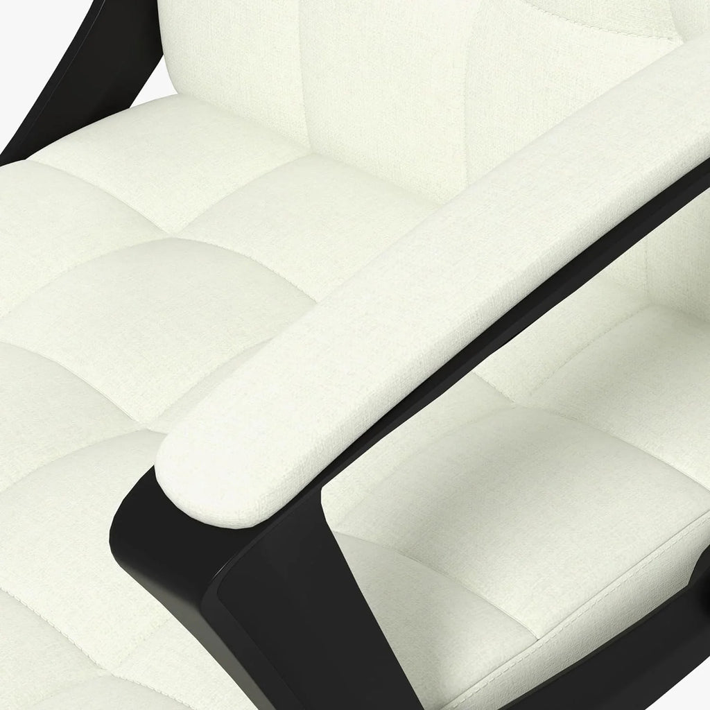 Cream White Fabric Office Chair with Arms F77256