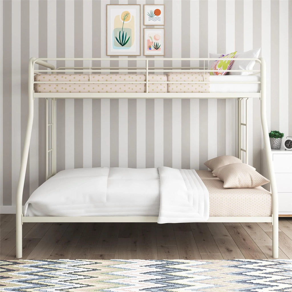 Black Twin over Full Metal Bunk Bed with Ladders J48683