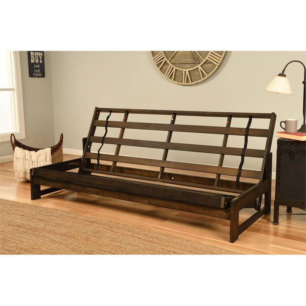 Charcoal Gray Linen Fabric Futon W104
