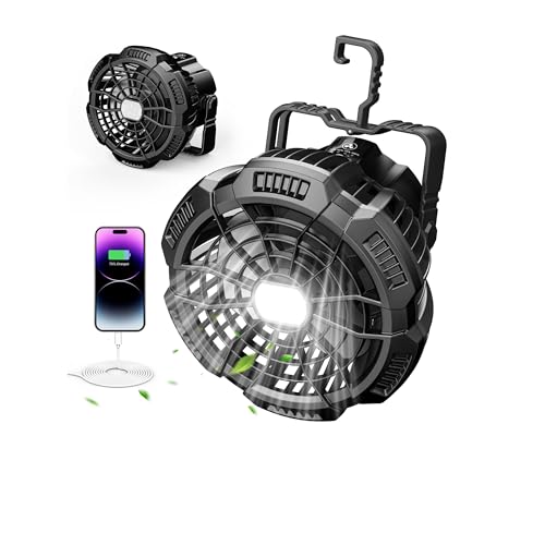 15000mAh Portable Camping Fan with Lantern J982055
