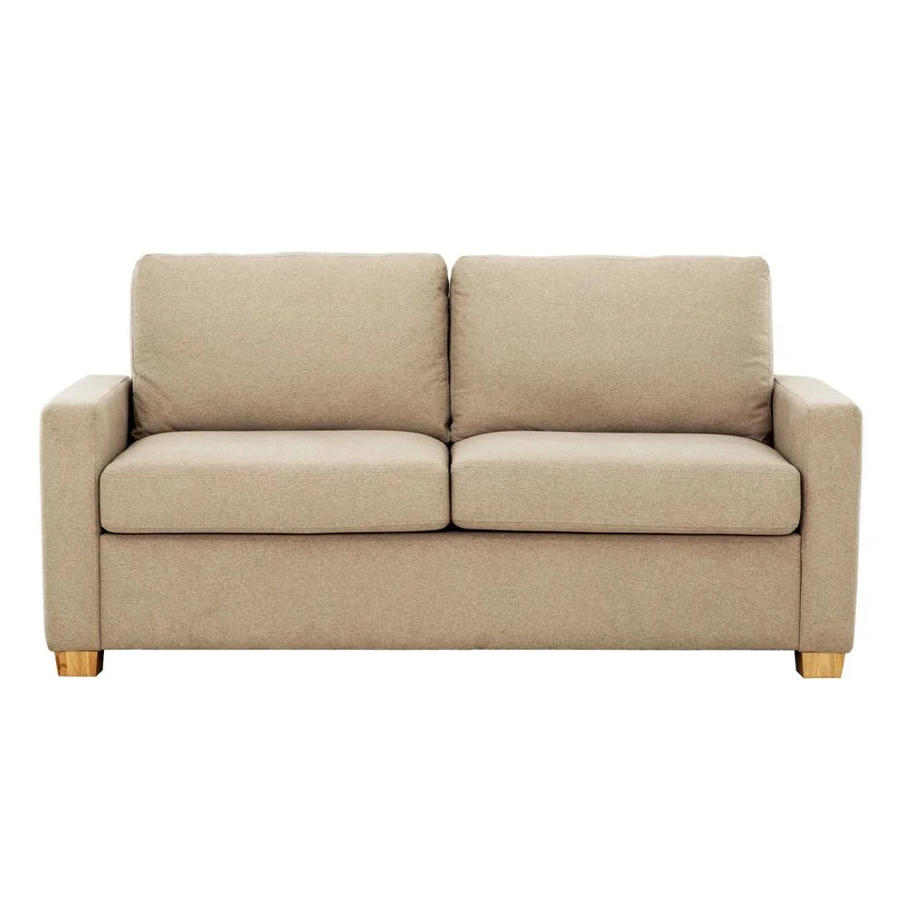 Beige Convertible Full Sleeper Sofa with USB Port M6906