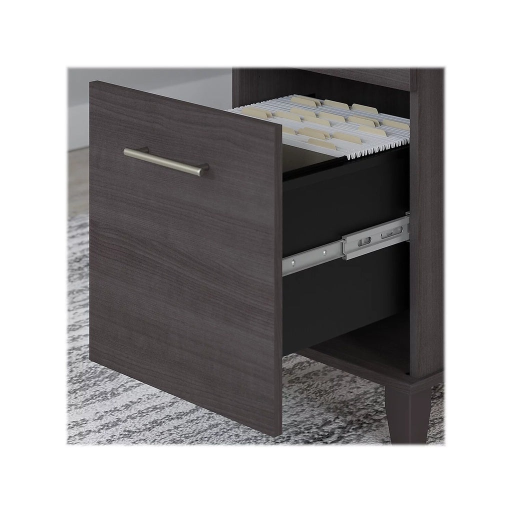72W Sit to Stand L Desk with Hutch in Storm Gray S9480