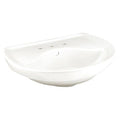 White Pedestal Bathroom Sink with Overflow R529