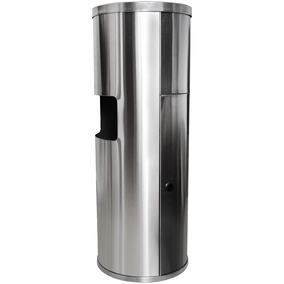 Stainless Steel Floor Stand Wipe Dispenser with Built-in Trash Can N399