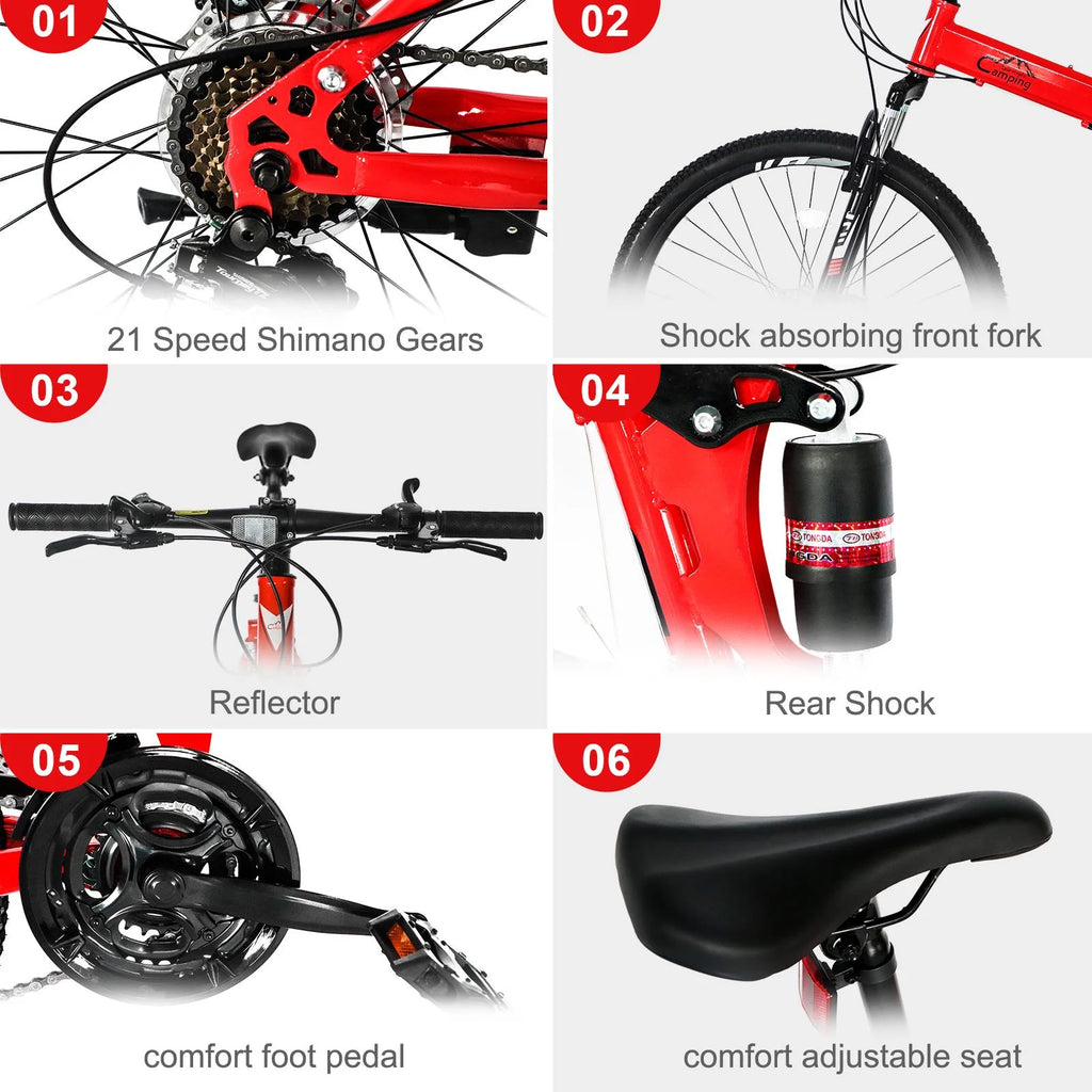 Folding 21 Speed 26 Wheel Steel Frame Mountain Bike N42467