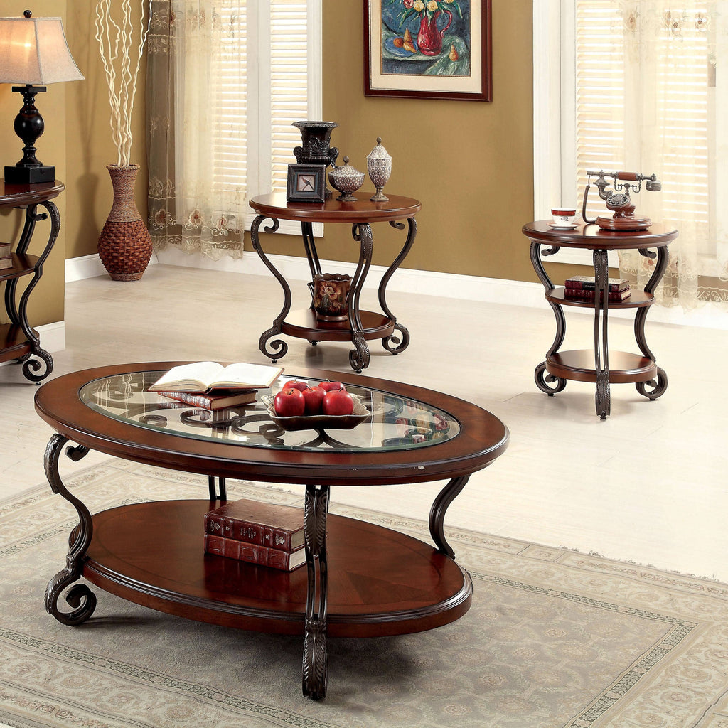 Cherry 2-Piece Accent Table Set O57636