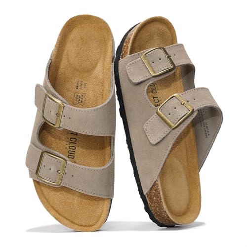 Genuine Leather Flat Sandals Women Memory Foam V391