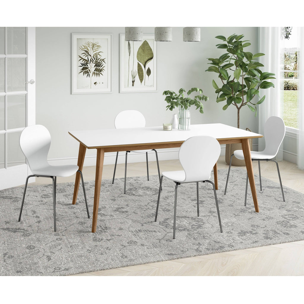 Black Mid Century Modern Dining Chair Set of 4 F5450