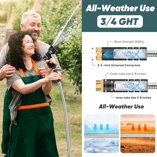 75 FT Kink-Free Garden Hose with 10-Function Nozzle Q13078