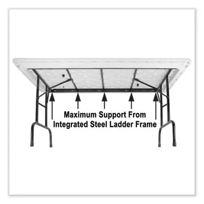 Adjustable Folding Tables, Rectangular, 96" x 30" x 22" to 32", Gray Top, Black Legs Q54357
